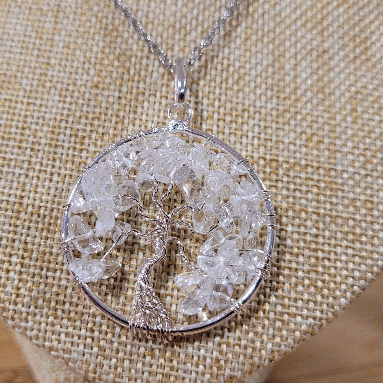 Pendentif Arbre De Vie En Quartz Cristal De Roche - Collier Ou Pendentif Seul, Neuf Avec étiquette