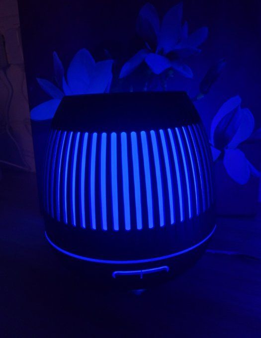 Diffuseur d'arôme ultrasonique Bulle bois foncé leds 7 couleurs 400ML