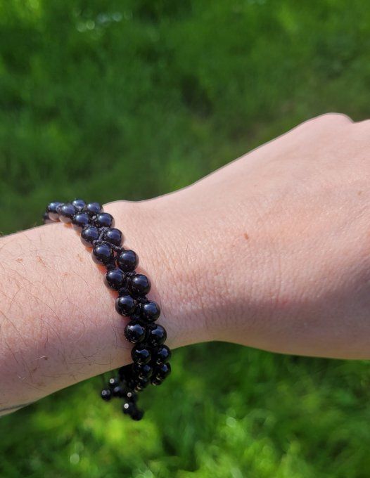 bracelet-shamballa-agate-noire