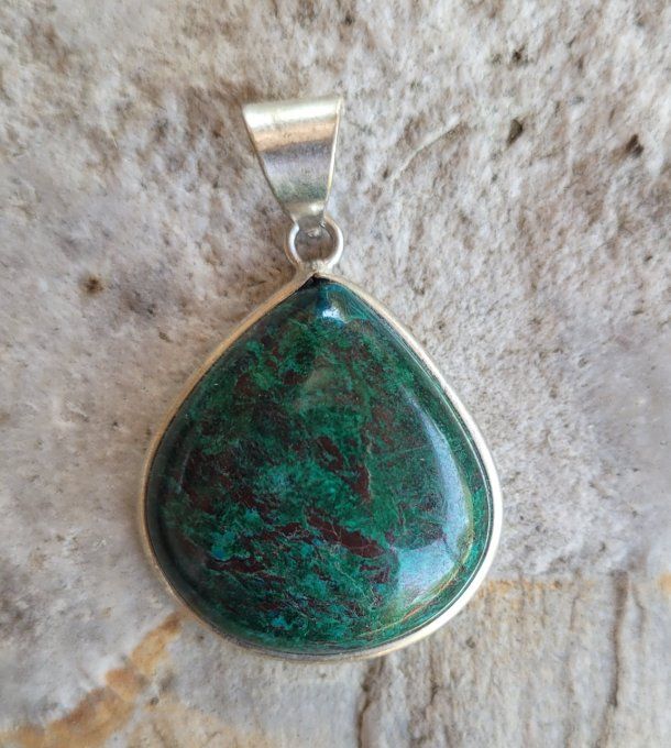 Pendentif Chrysocolle cerclé