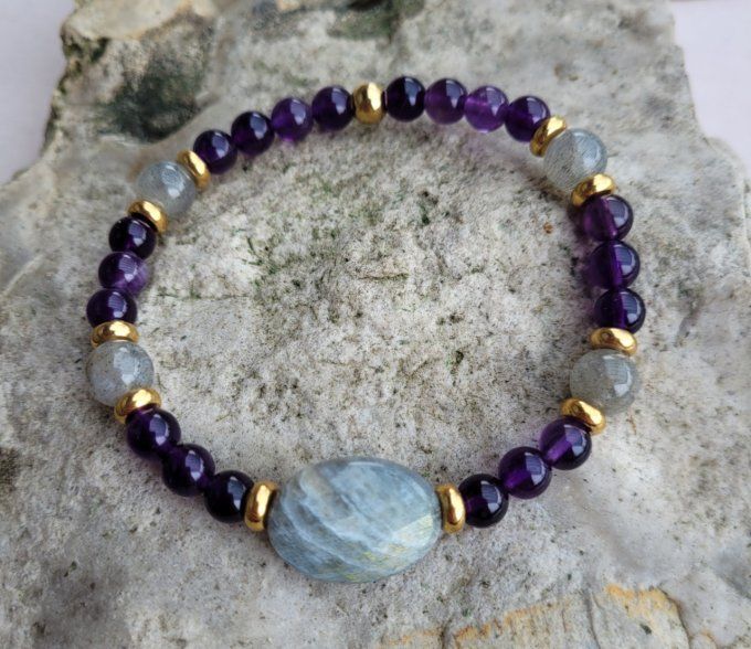 Bracelet Durga Labradorite et Améthyste 