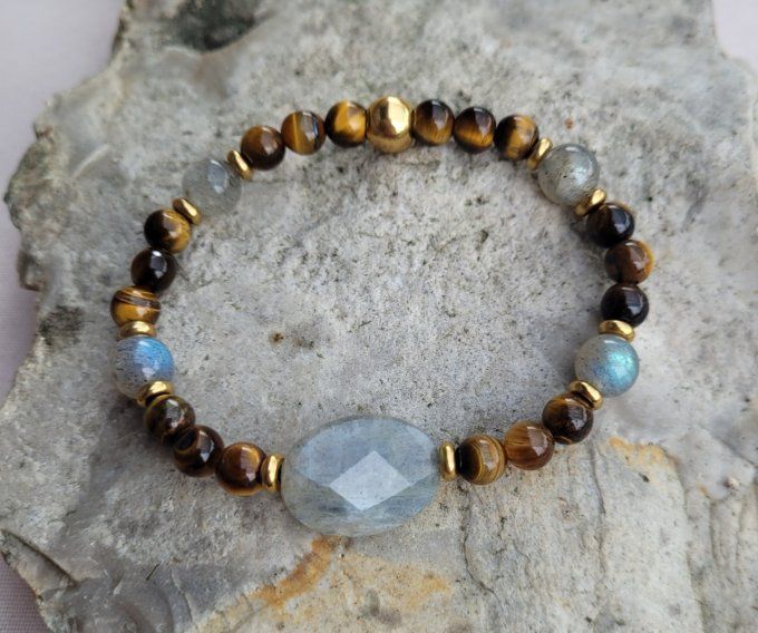 Bracelet Durga Labradorite et Œil de tigre