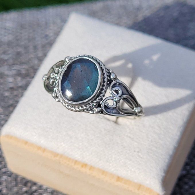 Bague en Labradorite et argent 925 Taille 59