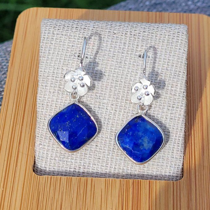 Boucles d'oreilles argent et Lapis Lazuli 