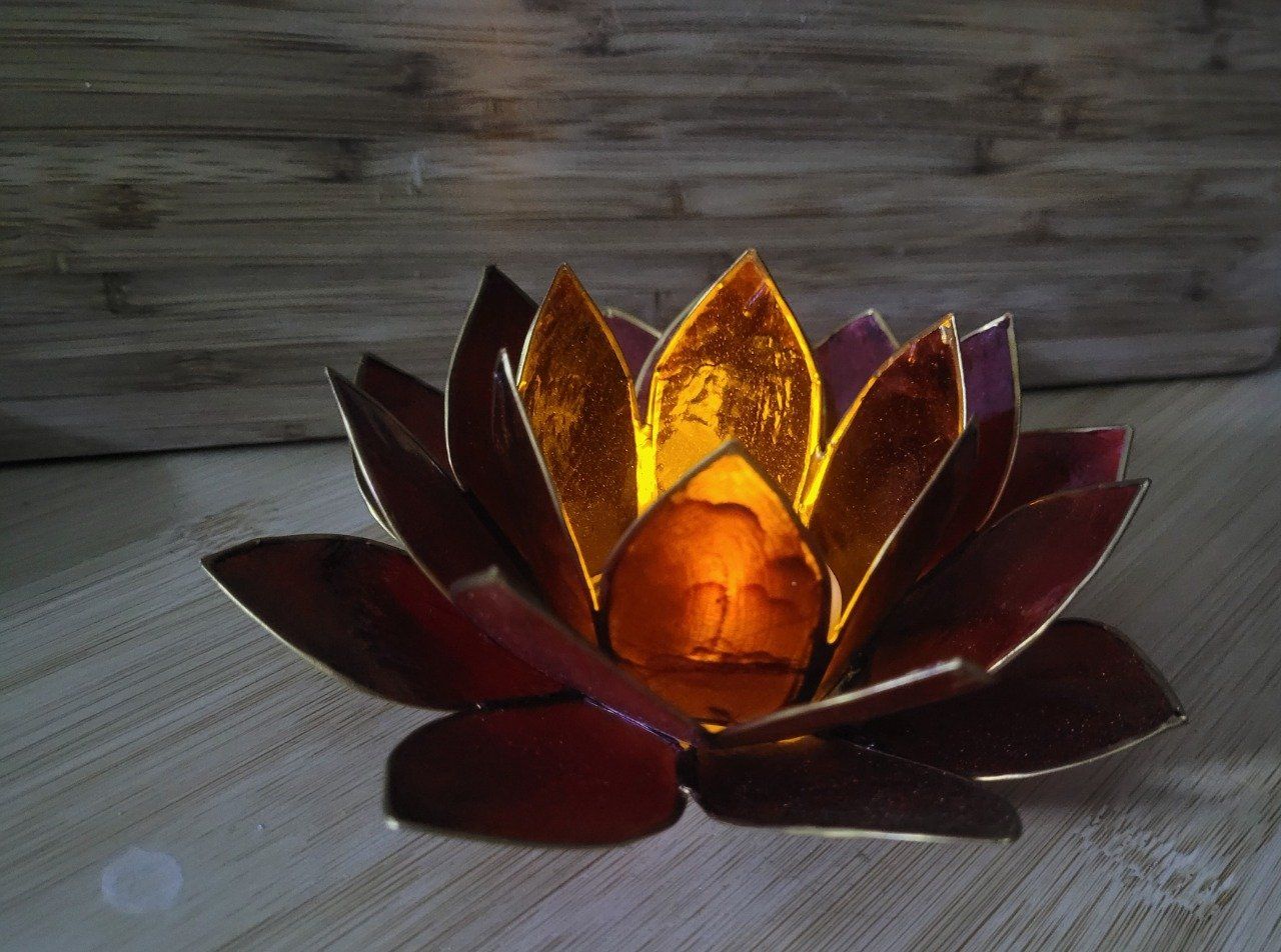 Bougeoirs Set De 7 LOTUS CHAKRA Argentés. Superbe Décoration De Table