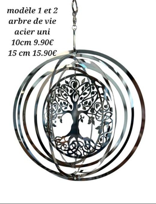 Mobile arbre de vie en acier inoxydable 15 cm