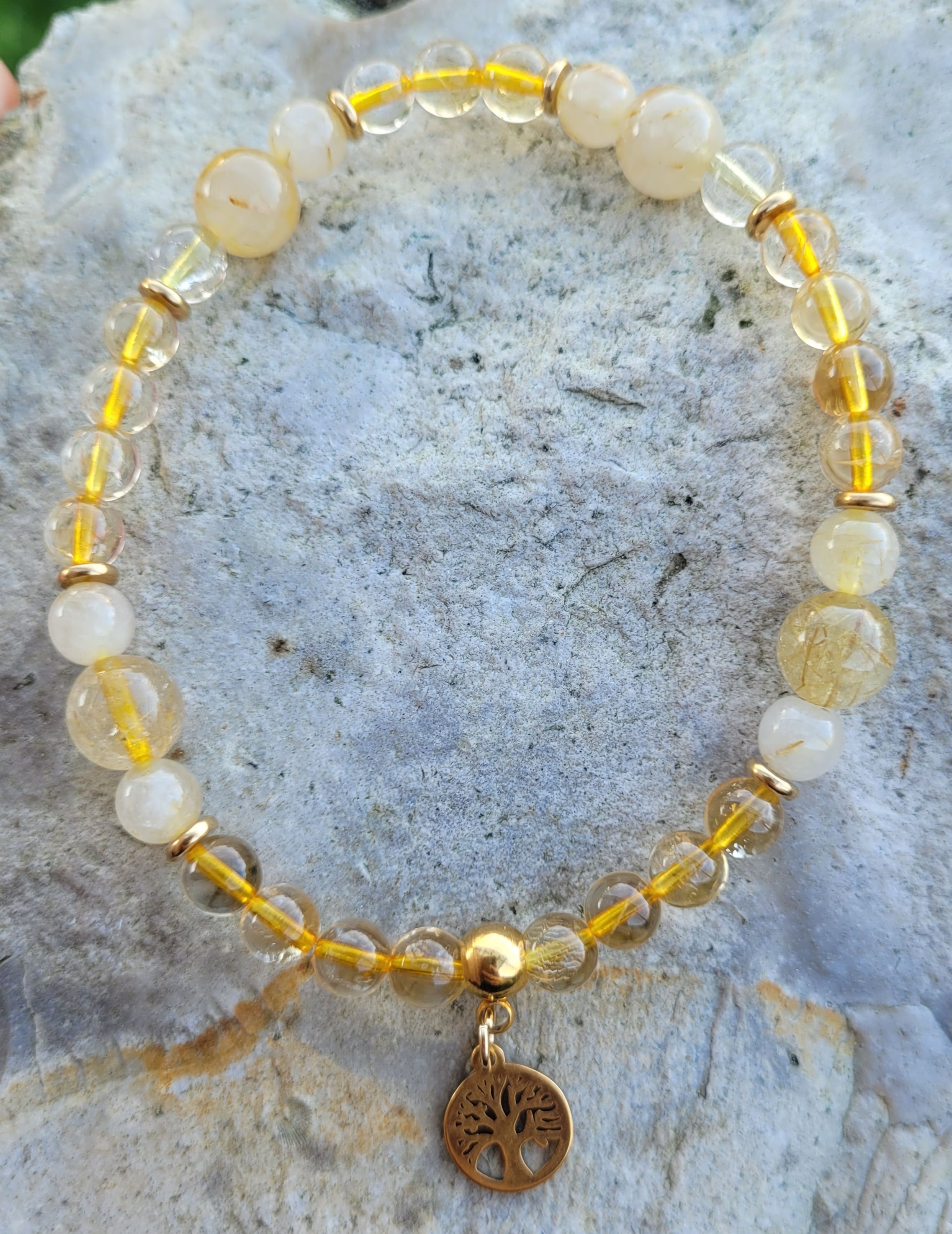 Citrine et Quartz Rutile