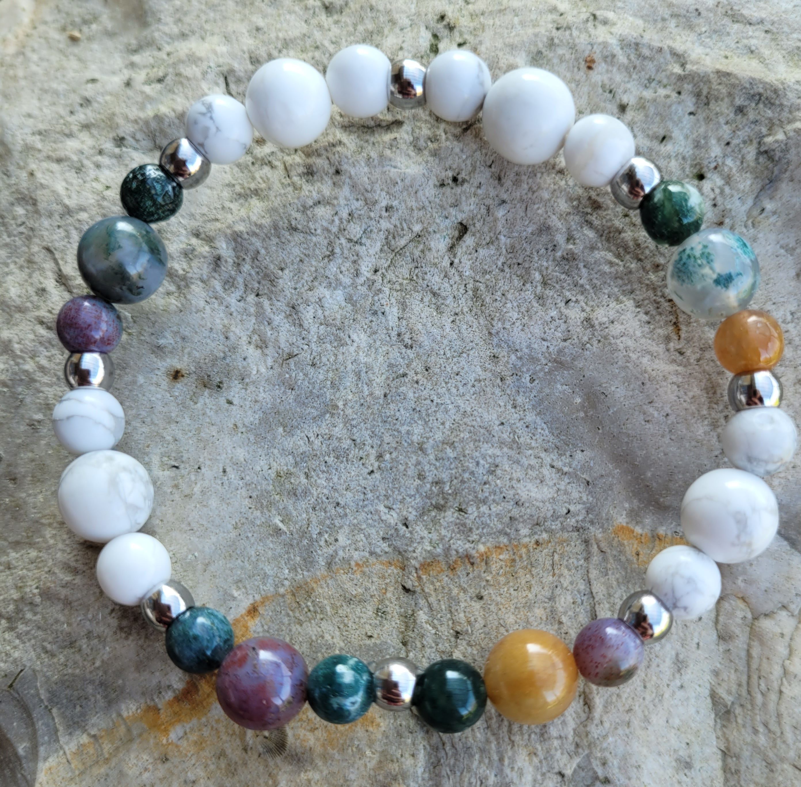 Agate indienne et Howlite