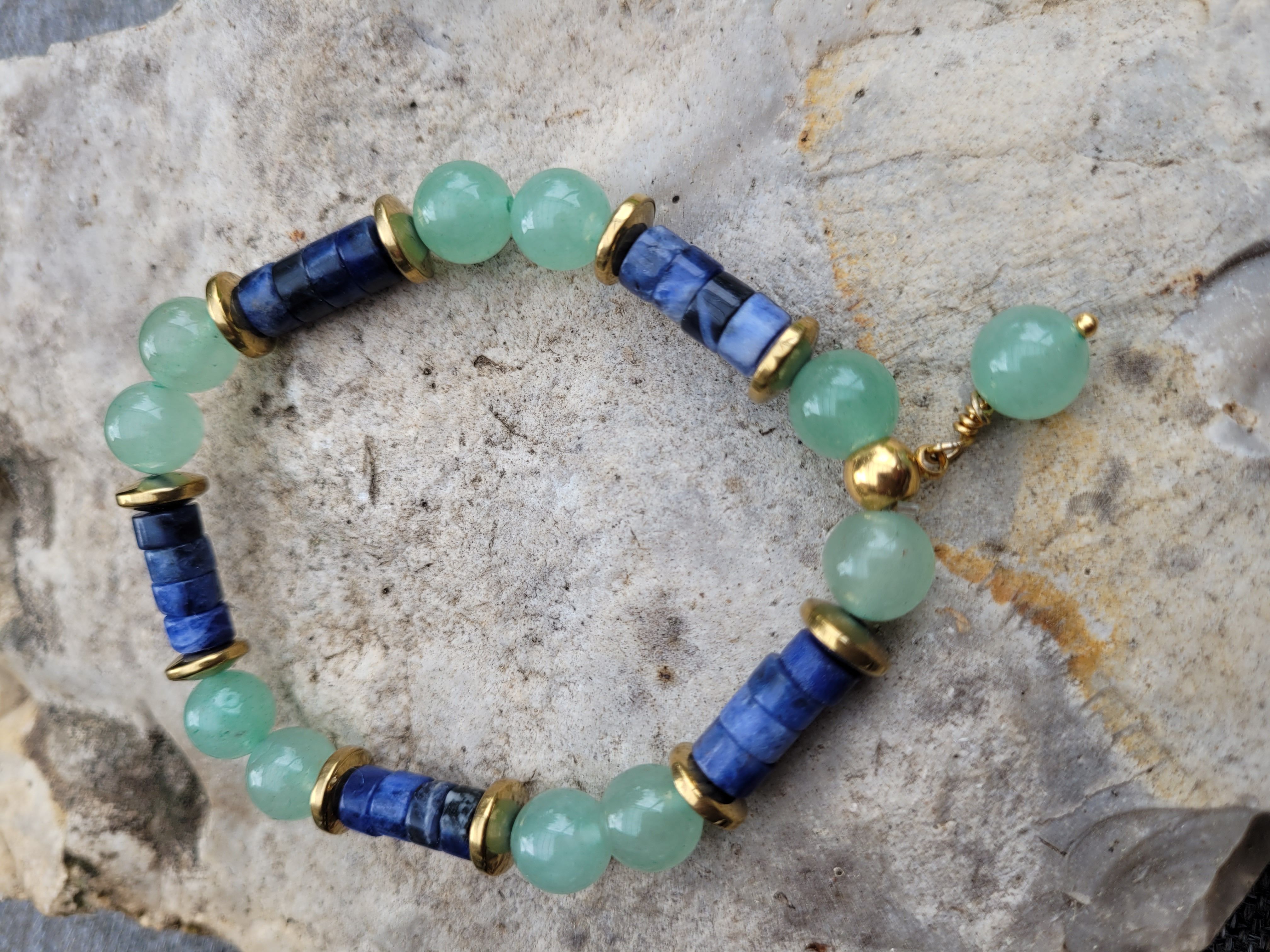 Aventurine verte et Sodalite