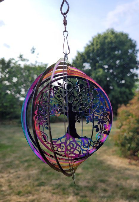 Cristal Suncatcher Suspendu Arbre de Vie en Métal Coloré Chakra Perle Feng  Shui Cristal Pendentif Décoration